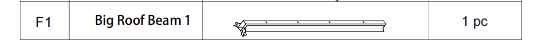 Meetsunny A03 Replacement Parts - Big Roof Beam 1 (Model #F1)