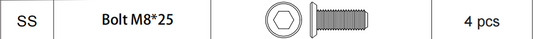 Meetsunny Replacement Parts: Double Roof Hardtop Gazebo Series A03- Bolt, Model: A03, Part SS