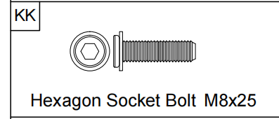 Meetsunny A31 Replacement Parts - Hexagon Socket Bolt M8x25 (Model KK)