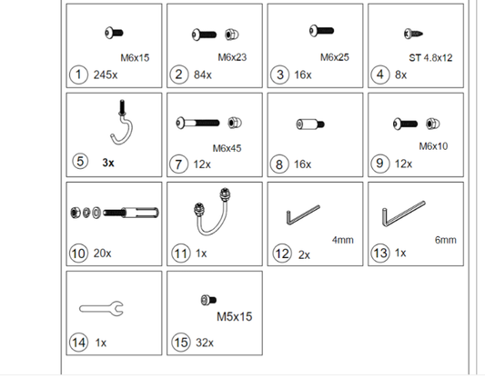 Meetsunny A47 Replacement Parts - Hardware Package (Model #HARDWARE PACK)