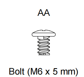 Replacement Parts: Patio Propane Heater- Bolt (M6 x 5 mm), Model: Z05. Part Number: AA