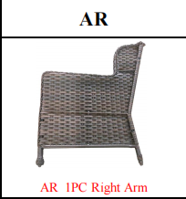 Meetsunny MA09A-BGE-A6 Replacement Parts - Right Arm (Model #AR)