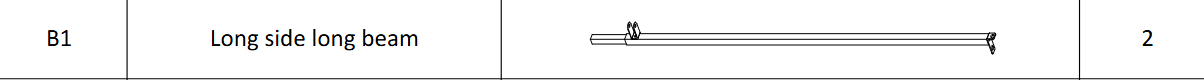 Meetsunny E02 Replacement Parts - Long side long beam (Model #B1)