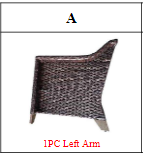 Meetsunny MA01B Replacement Parts-Left Arm (Model #A)
