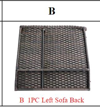 Meetsunny MA06-A1 Replacement Parts - Left Sofa Back (Model #B)