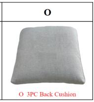 Meetsunny MA06-A1 Replacement Parts - Back Cushion Cover (Model# O)