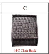 Meetsunny MA01-5 Replacement Parts -  Chair Back (Model #B)