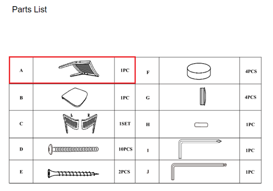 Meetsunny C08 Replacement Parts - Chair Back (Model #A)