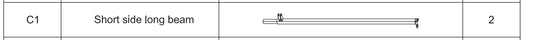 Meetsunny E02 Replacement Parts - Short side long beam (Model #C1 )