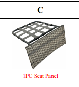 Meetsunny MA15 Replacement Parts - Seat Panel (Model #C)