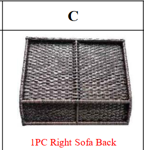 Meetsunny MA011 Replacement Parts-Right Sofa Back（Model #C）