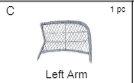 Replacement Parts: Rocking Chairs set M60-Left Arm Model: M60. Part Number: C