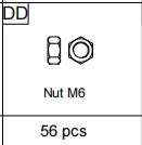 Meetsunny A35 Replacement Parts- Nut M6( (Model #DD）