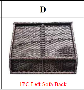 Meetsunny MA011 Replacement Parts - Left Sofa Back (Model #D)