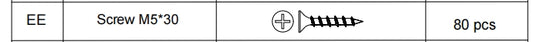 Meetsunny A25 Replacement Parts - Screw M5*30 (Model #EE)