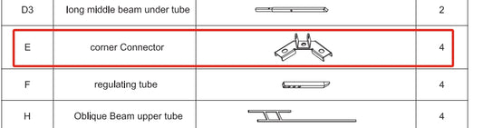 Meetsunny E02 Replacement Parts - Corner Connector (Model #E )