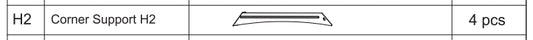 Meetsunny Replacement Parts: Steel Patio Pergola F03-Corner Support, Model: F03, Part Number: #H2