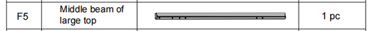 Meetsunny A25 Replacement Parts - Middle beam of large top (Model #F5)