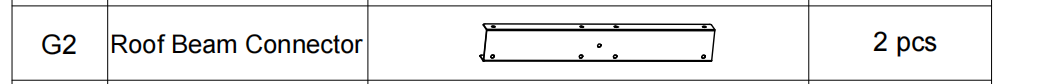 Meetsunny A25 Replacement Parts - Roof Beam Connector (Model #G2)