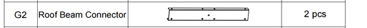 Meetsunny A25 Replacement Parts - Roof Beam Connector (Model #G2)