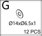 Meetsunny M63 Replacement Parts -Washers 14x6.5x1  (Model #G)