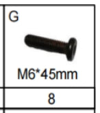 Meetsunny M52 Replacement Parts - M6*45mm screws (Model #G)