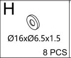 Meetsunny M63 Replacement Parts -Washers 16x6.5x1.5  (Model #H)