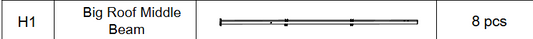 Meetsunny A25 Replacement Parts - Big Roof Middle Beam (Model #H1)