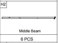 Meetsunny A31 Replacement Parts - Middle Beam (Model #H2)