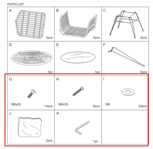 Meetsunny P05 Replacement Parts - Hardware Pack