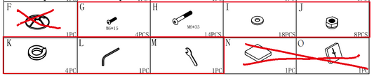 Meetsunny M71 Replacement Parts - Hardware Pack (Model #G,H,I,J,K,L,M)