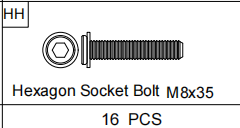 Meetsunny A31 Replacement Parts - Hexagon Socket Bolt M8x35 (Model HH)