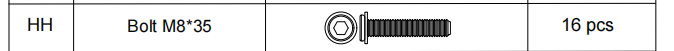 Meetsunny A25 Replacement Parts - Bolt M8*35 (Model #HH)
