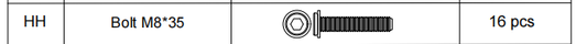 Meetsunny A25 Replacement Parts - Bolt M8*35 (Model #HH)