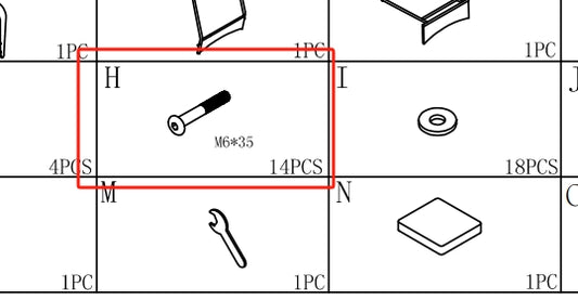 Meetsunny Replacement Parts: Outdoor Patio Wicker Chair M80- M6 Screw Model: M80. Part Number: H