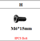 Meetsunny M01 Replacement Parts - Bolt (M6*15mm)  (Model #H)