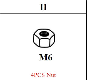 Meetsunny M65 Replacement Parts - Nut M6 (Model #H)