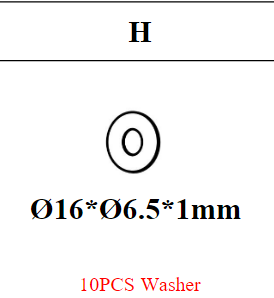 Meetsunny MA013 Replacement Parts - Washer (Mode #H)