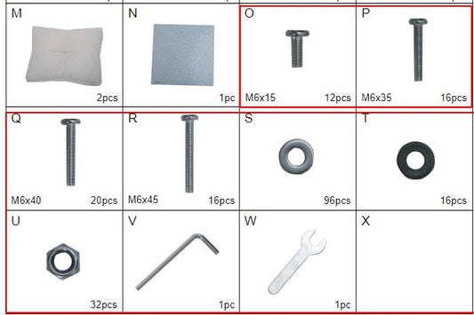 Meetsunny P07 Replacement Parts - HardwarePack (Model #O-W)