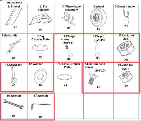 Meetsunny G09 Replacement Parts - Hardware Pack