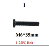 Meetsunny MA06-B8 Replacement Parts - M6*35mm bolts (Model# I)