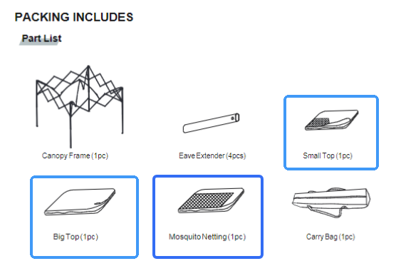 J0 Series 11'x11' Canopy Accessories