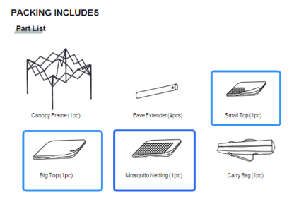 J0 Series 11'x11' Canopy Accessories