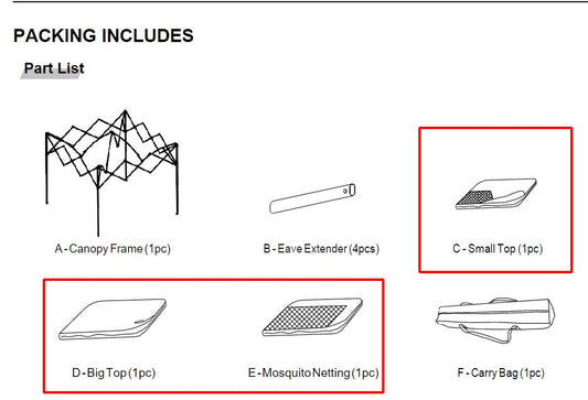 Meetsunny J04 Replacement Parts - Pink canopy (Model #C #D #E)