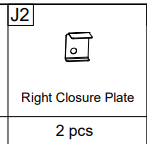 Meetsunny A05 Replacement Parts - Right Closure Plate (Model #J2)