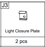 Meetsunny A05 Replacement Parts - Light Closure Plate (Model #J3)