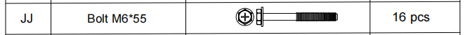 Meetsunny A25 Replacement Parts - Bolt M6*55 (Model #JJ)