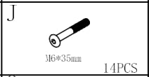 Meetsunny M72-NEW Replacement Parts - M6*35mm bolts (Model #J)