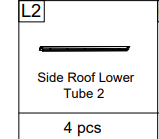 Meetsunny A05 Replacement Parts - Side Roof Lower Tube 2 (Model #L2)