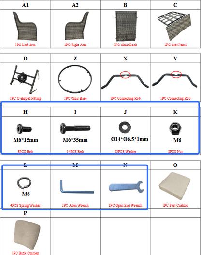New M01 360 Degree Swivel Rocker Patio Chair Accessories